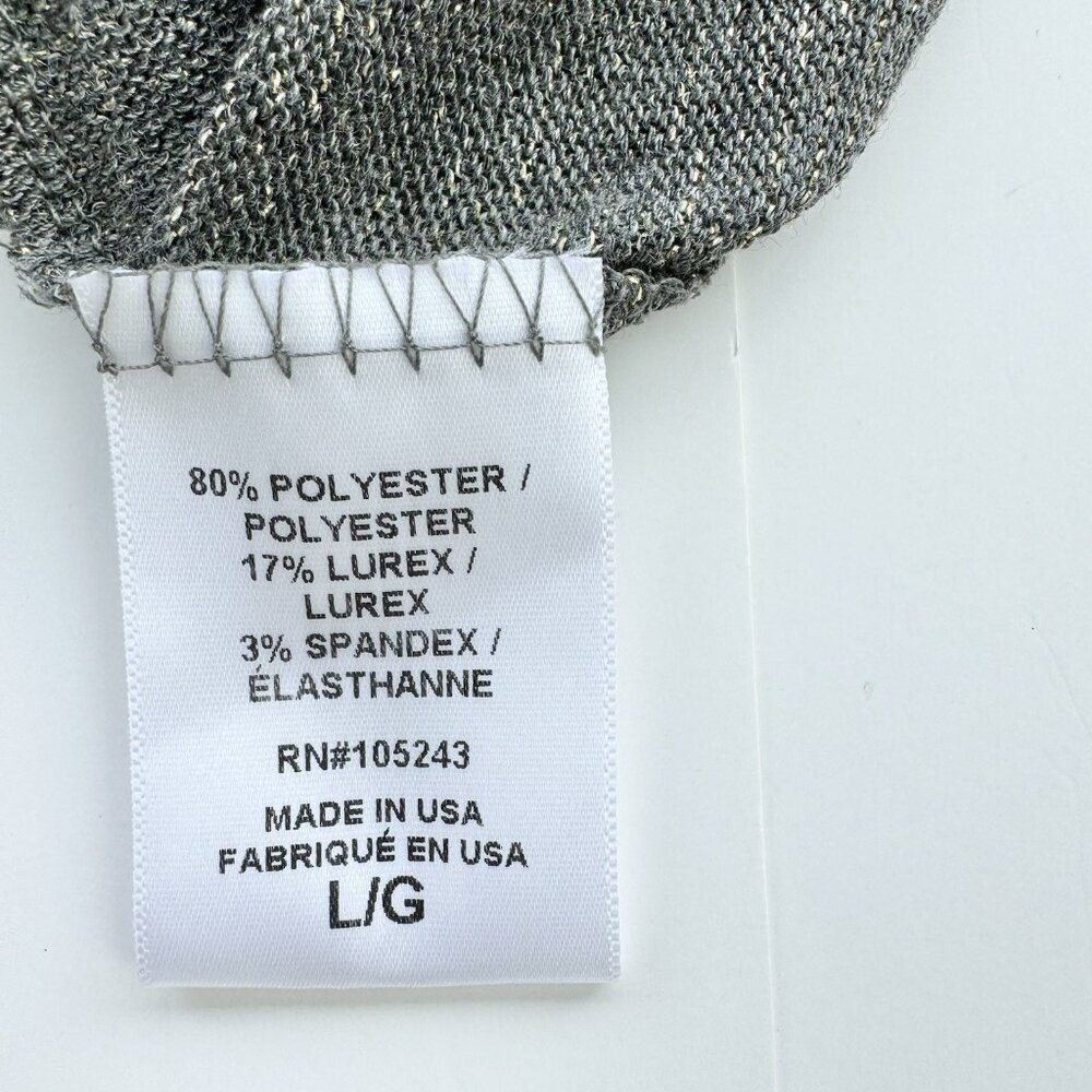 H.I.P. Top Women's Size Large Sleeveless Grey & Gold Metallic Top - Picture 4 of 13